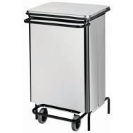 Conteneur mobile à pedale porte frontale - Inox - 70 L