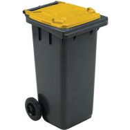 Conteneur mobile tri des déchets - 120 L - Jaune - Manutan