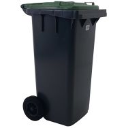 Conteneur mobile tri des déchets - 120 L - Vert -  Manutan