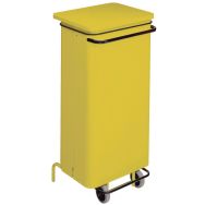 Conteneur moeile à pédale avec frontale amovible jaune 110L