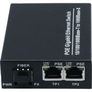 Convertisseur fibre optique à 2 ports RJ45 injecteur Poe+