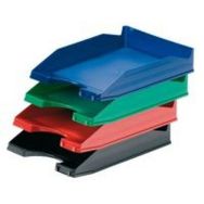 Corbeille à courrier pleine superposable, dim. 35x25x6,5 cm (Ensemble de 10) - Bleu