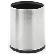 Corbeille à double paroi ronde inox mat 10L
