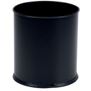 Corbeille à papier métal Noir - 8 L, 15 L ou 30 L - Manutan Expert