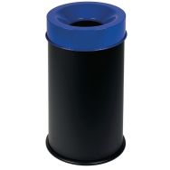 Corbeille noir anti-feu avec couvercle 50L