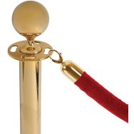 Corde 1,5 m velours rouge crochets laiton