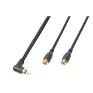 Cordon 1 x RCA mâle coudé / 1x RCA femelle 0,3 m