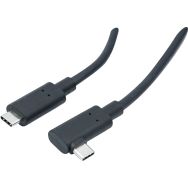 Cordon USB hybride type A et C coudé Gen2 - 10 m