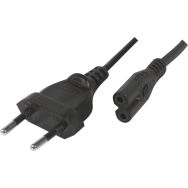 Cordon d'alimentation bipolaire noir 1,80 m