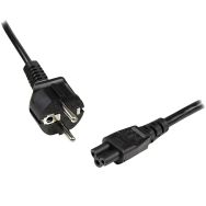 Cordon d'alimentation en trèfle Schuko CEE7 vers C5 de 1m portable-M/F-Noir