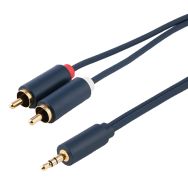 Cordon moulé jack 3,5 Stéréo mâle/2 RCA mâle 15 m
