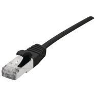 Cordon patch blindé RJ45 fin noir 2m CAT 6A S/FTP LSOH SNG