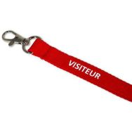 Cordon tour de cou sécurisé plat pré-imprimé ''Visiteur'' -100