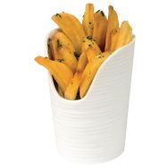 Cornet à frites en porcelaine ø9 cm blanc-Plisse'O
