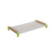 Couchette empilable Lili en toile piètement coloris vert