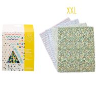 Coupon tissu 45,5x55 imprimés géométriques (lot de 4)