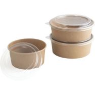 Couvercle transparent saladier rond carton kraft - Ø 150 mm