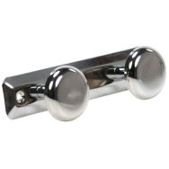 Crochet 2 patères chromé argent pour salle de bains