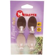 Crochet adhésif en inox Lilliput - Lot de 4