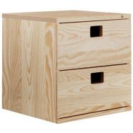 Cube étagère 2 tiroirs série Dinamic - 36.2x36.2x33cm