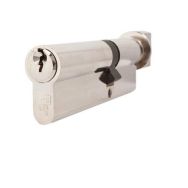 Cylindre varié à bouton européen - Nickel, Dimensions : 30x30 mm