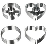 Découpoir 5.5cm x4 inox rond et coeur - Metaltex