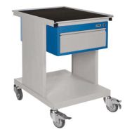 Desserte à plateau SV - 2 tablettes et 1 tiroir Gris/Bleu