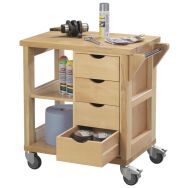 Desserte mobile 1 tablette et caisson 4 tiroirs