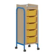 Desserte mobile 5 bacs Chloé bleu RAL 5015