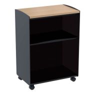 Desserte mobile à cases - 2 cases - Paperflow, Coloris : Noir