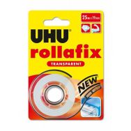 Dévidoir rollafix transparent UHU 25 m x 19 mm + 1 rouleau