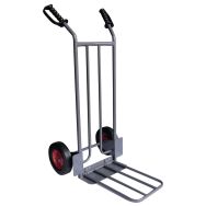 Diable acier 250 kg - Roues caoutchouc - Bavette fixe et pliante