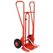 Diable acier bav. fixe/repliable tablier incurvé increvable F:250 kg