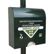 Distributeur 100 sachets à déjection canine papier - alu vert - Manutan Expert