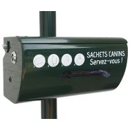 Distributeur alu pour 200 sacs de déjection canine en rouleau vert - Manutan Expert