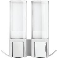 Double distributeur de savon mural blanc