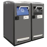 Double poubelle connectée Bigbelly avec compacteur