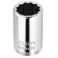 Douilles 1/4'' parois fine 12 pans en pouces