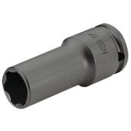 Douilles impact 1/2'' longues parois fines 6 pans métriques