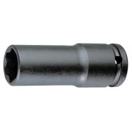 Douilles impact 3/4'' longues parois fines 6 pans métriques