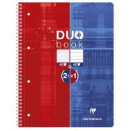 Duo Book reliure intégrale 22,5x29,7cm 80p Q.5x5 + 80p Ligné perfo4 trous