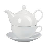 Duo Tasse Théière en porcelaine ø15 cm 45cl blanc