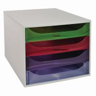 ECOBOX 4 tiroirs-Couleurs assorties