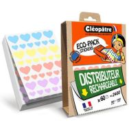 Eco-Pack 2400 gommettes coeur 12/20mm multicolores pastel