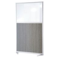 Ecran semi vitre melamin/chene profil blanc h170xl100 cm