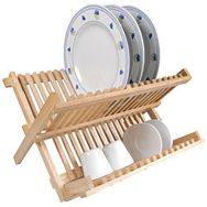 Egouttoir à vaisselles pliable en bois