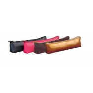 Elba Fourre-Tout Trapèze 4x19,5cm à Fermeture Eclair Cuir Teinté Coloris Assortis