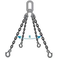 Elingue chaîne acier inoxydable 4 brins crochet œil à linguet - Godet
