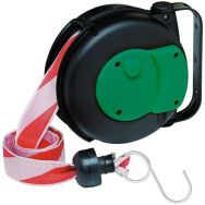 Enrouleur bande signalisation Rouge/Blanc - 8m