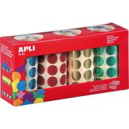 Ensemble 4 rouleaux gommettes ronde Ø 20 mm couleurs métallisées